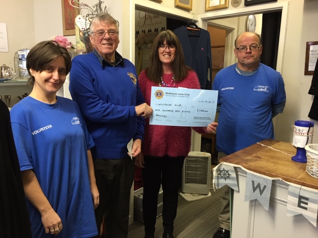 Cheque presented to Wiltshire Mind